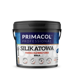 Farba silikatowa elewacyjna Primacol Professional biała, pełny mat 4,5 l